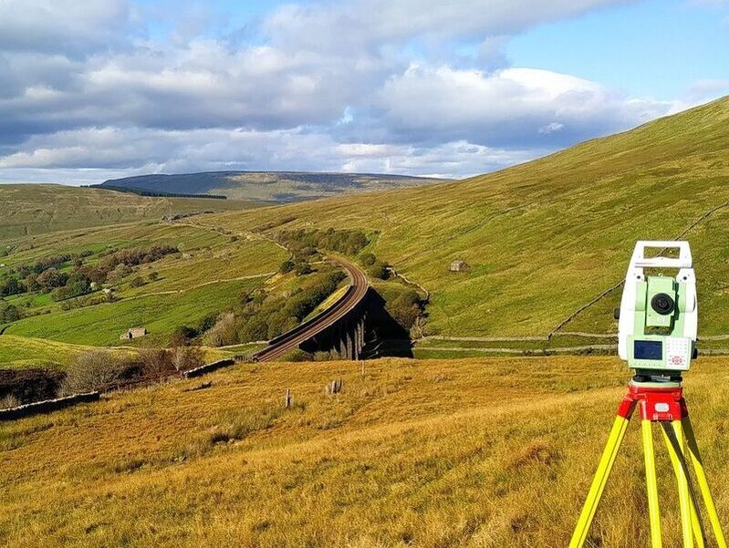 Surveying total station instrument by field